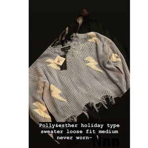 Poly&esther loose fit knot sweater